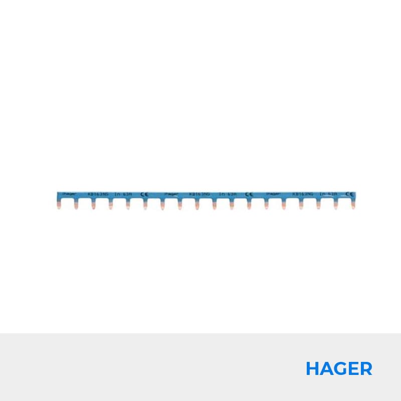 Hager - Peigne Horizontal 18 modules Neutre - Réf : KB163NG