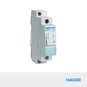 HAGER - Télérupteur électromécanique 16A - 1F - 230V - connexion à vis Réf. EPN510