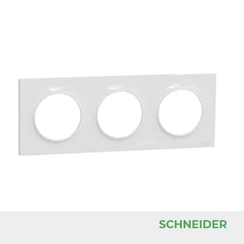 ODACE Styl Plaque Blanc - 3 postes - Réf Schneider S520706