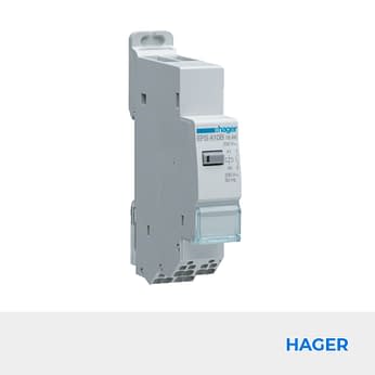 HAGER - Télérupteur électronique silencieux 16A - 1F - 230V - connexion auto. SanVis Réf. EPS410B